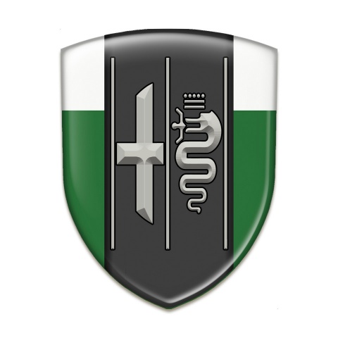 Alfa Romeo Resin Sticker Green White Background Stylish Logo 