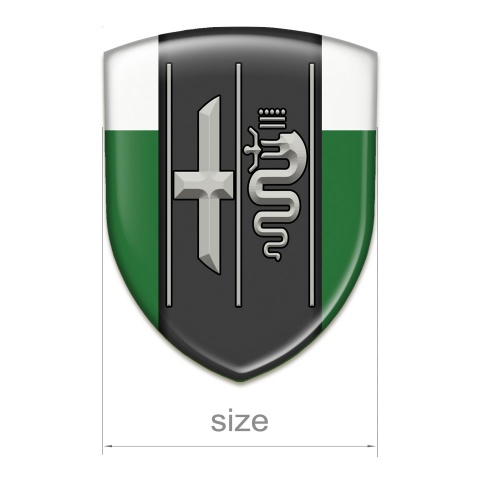 Alfa Romeo Resin Sticker Green White Background Stylish Logo 