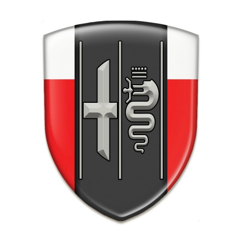 Alfa Romeo 3D Gel Emblem Red White Background Stylish Logo 
