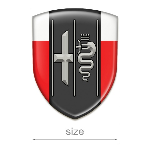 Alfa Romeo 3D Gel Emblem Red White Background Stylish Logo 