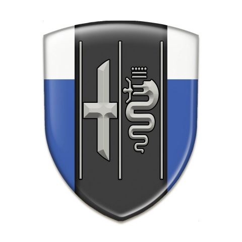 Alfa Romeo Emblem Exterior Premium Quality Blue White Background Stylish Logo 