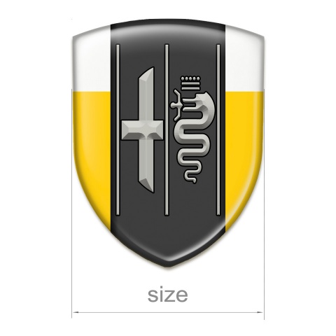 Alfa Romeo Emblem Interior Yellow White background Clean Logo Style 