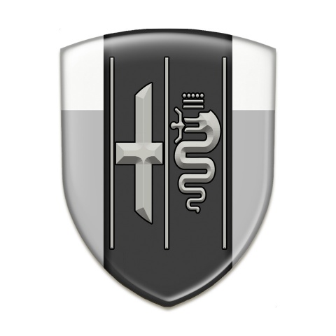 Alfa Romeo Tuning Badge  Gray White Background Stylish Logo 