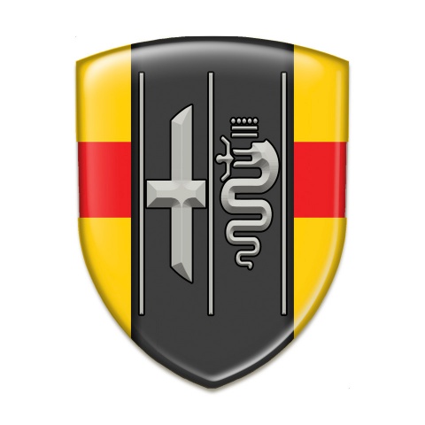 Alfa Romeo Silicone Car Decal Badge Yellow with Red Band Edition 