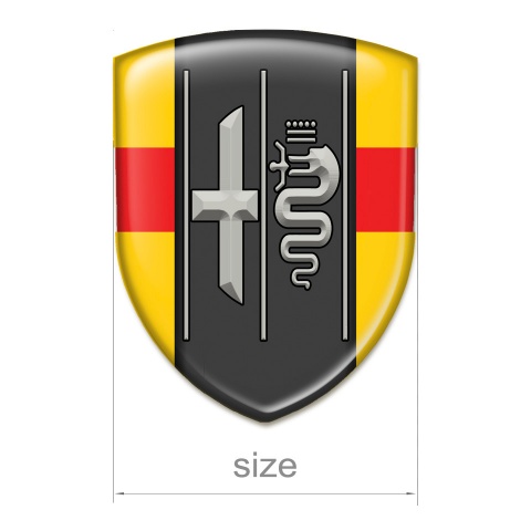 Alfa Romeo Silicone Car Decal Badge Yellow with Red Band Edition 