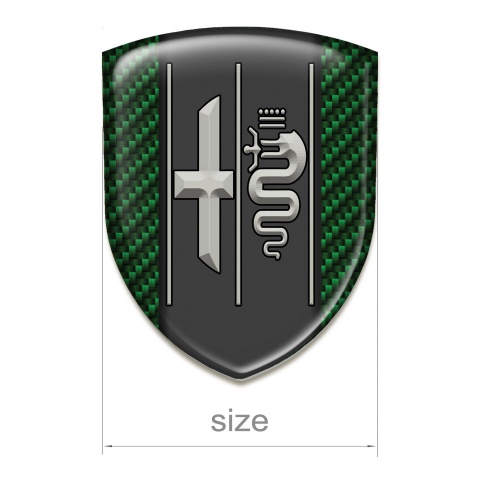 Alfa Romeo Tuning Emblem Green Fibers Background Stylish Logo 