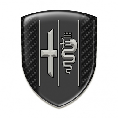 Alfa Romeo Self Adhesive Emblem Logo Black Carbon Background and Clean Logo 