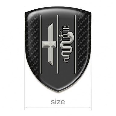Alfa Romeo Self Adhesive Emblem Logo Black Carbon Background and Clean Logo 