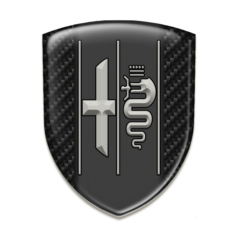 Alfa Romeo Self Adhesive Emblem Logo Black Carbon Background and Clean Logo 