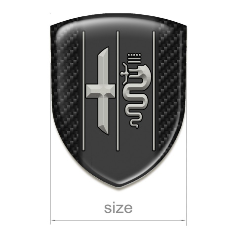 Alfa Romeo Self Adhesive Emblem Logo Black Carbon Background and Clean Logo 