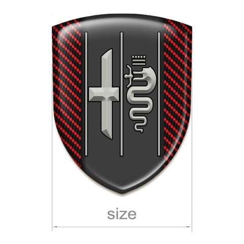 Alfa Romeo Domed Emblem Red Carbon Background Stylish Logo 