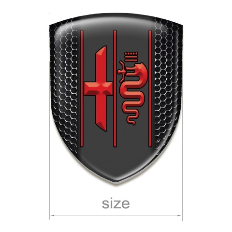 Alfa Romeo Silicone Emblem Perforated Steel Design Red Logo 