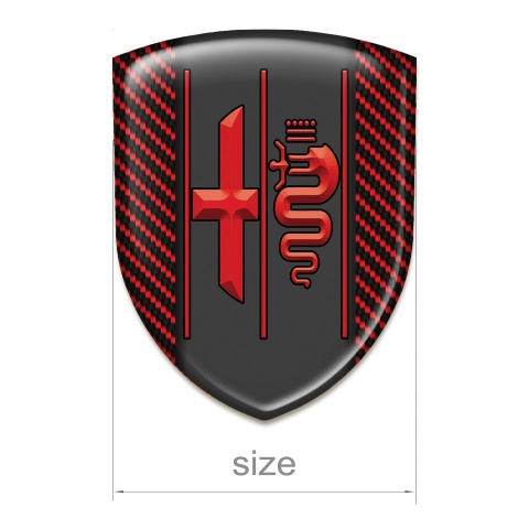 Alfa Romeo Resin Sticker Red Carbon Design Stylish Red Logo
