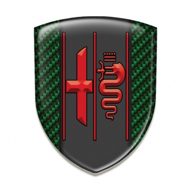 Alfa Romeo Emblem Interior Green Carbon Design Stylish Red Logo 