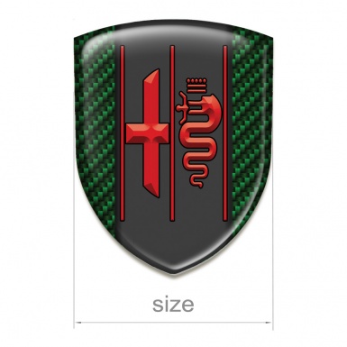 Alfa Romeo Emblem Interior Green Carbon Design Stylish Red Logo 