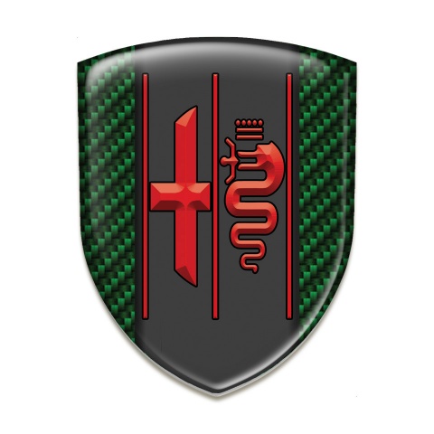 Alfa Romeo Emblem Interior Green Carbon Design Stylish Red Logo 