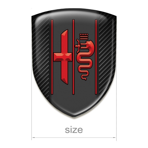 Alfa Romeo Tuning Badge  DarkCarbon Design Stylish Red Logo 
