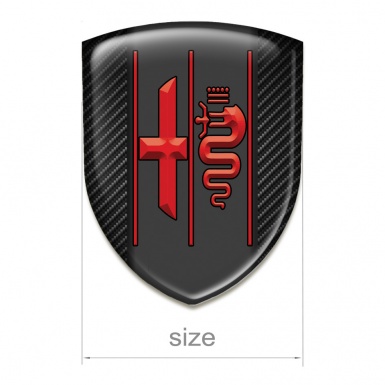 Alfa Romeo Car Accessories Badge Black Carbon Design and Stylish Red Logo 