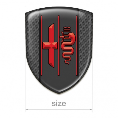 Alfa Romeo Silicone Shield High End Carbon Design Stylish Red Logo 