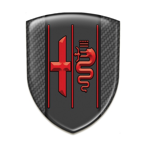 Alfa Romeo Silicone Shield High End Carbon Design Stylish Red Logo 
