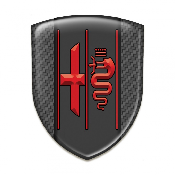 Alfa Romeo Silicone Shield High End Carbon Design Stylish Red Logo 