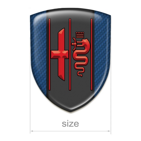 Alfa Romeo Emblem Badge Logo Navy Blue Carbon Design Stylish Red Logo 
