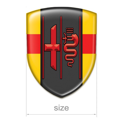 Alfa Romeo Logo Emblem High Quality Yellow with Red Ribbon Type 