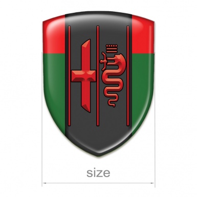 Alfa Romeo Car Accessories Badge Green Red Design Stylish Red Logo 