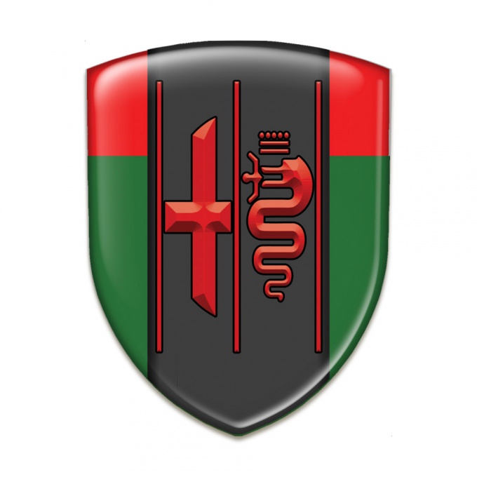 Alfa Romeo Car Accessories Badge Green Red Design Stylish Red Logo 