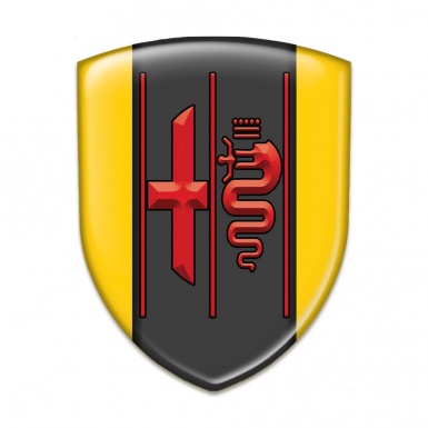 Alfa Romeo Self Adhesive Car logo Emblem Yellow Design Stylish Red logo 