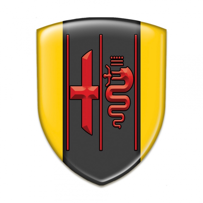 Alfa Romeo Self Adhesive Car logo Emblem Yellow Design Stylish Red logo 