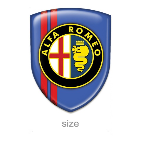 Alfa Romeo Domed Emblem Blue with Red Lines Style Classic Logo 