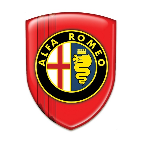 Alfa Romeo Silicone Emblem Red Design with Classic Logo 