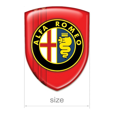 Alfa Romeo Silicone Emblem Red Design with Classic Logo 