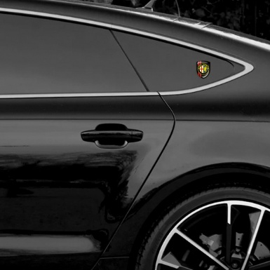 Alfa Romeo Emblem Exterior Black with Red Lines Design Classic Logo 