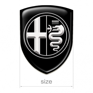 Alfa Romeo Tuning Badge Black Pattern Big White Logo 