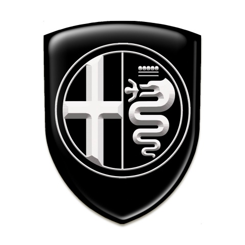 Alfa Romeo Tuning Badge Black Pattern Big White Logo 