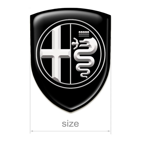 Alfa Romeo Tuning Badge Black Pattern Big White Logo 