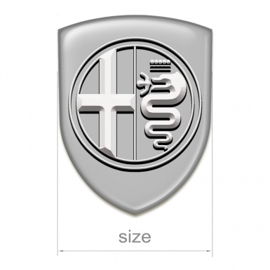 Alfa Romeo Car Accessories Badge Gray Pattern Big Stylish Logo 