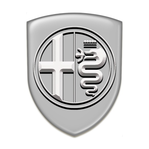 Alfa Romeo Car Accessories Badge Gray Pattern Big Stylish Logo 