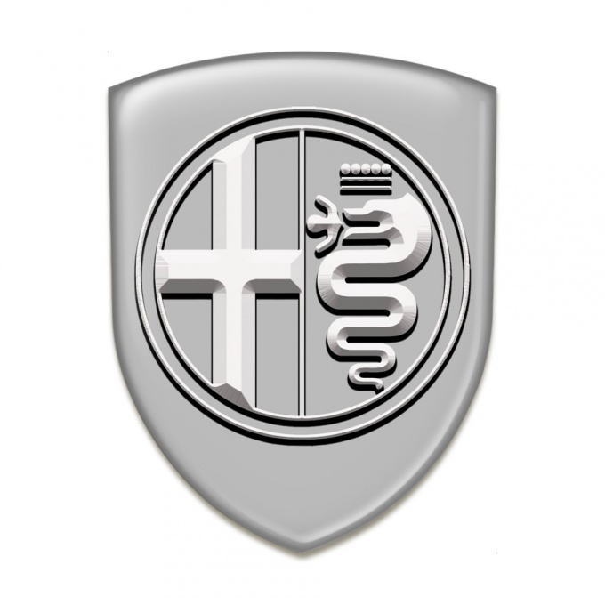 Alfa Romeo Car Accessories Badge Gray Pattern Big Stylish Logo 