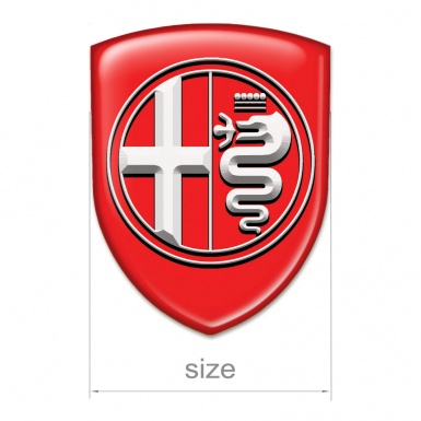 Alfa Romeo Car Interior Badge Red Pattern Big White Logo 