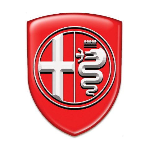 Alfa Romeo Car Interior Badge Red Pattern Big White Logo 