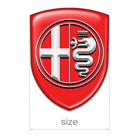 Alfa Romeo Car Interior Badge Red Pattern Big White Logo 
