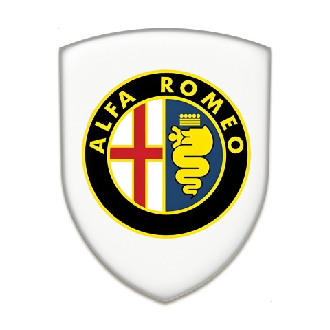 Alfa Romeo Silicone Car Decal Badge White Design Classic Logo 