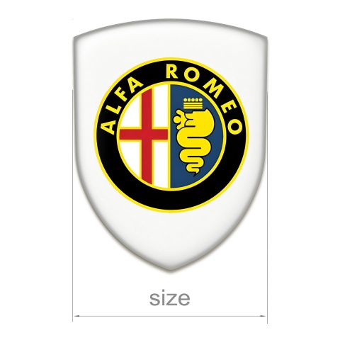 Alfa Romeo Silicone Car Decal Badge White Design Classic Logo 
