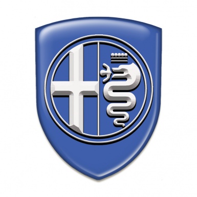 Alfa Romeo Silicone Badge Stylish Blue pattern Big White Logo 