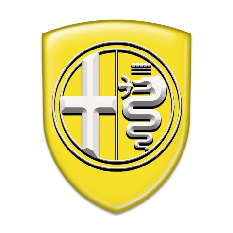 Alfa Romeo Silicone Badge High End Yellow Pattern Big White Logo 