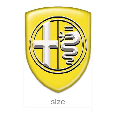 Alfa Romeo Silicone Badge High End Yellow Pattern Big White Logo 