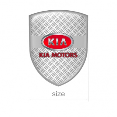 Kia Shield Silicone Sticker Metal Effect Red Logo